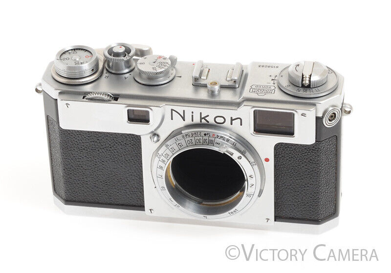 Nikon S2 Chrome Rangefinder Camera Body -Read, Tiny Fungus, Not Visible in Use- - Victory Camera