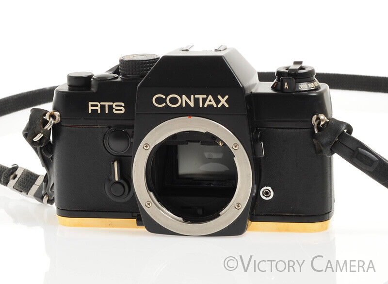 Contax RTS Black SLR Camera w/ Gold "For Demonstration" Bottom Plate -New Seals- - Victory Camera