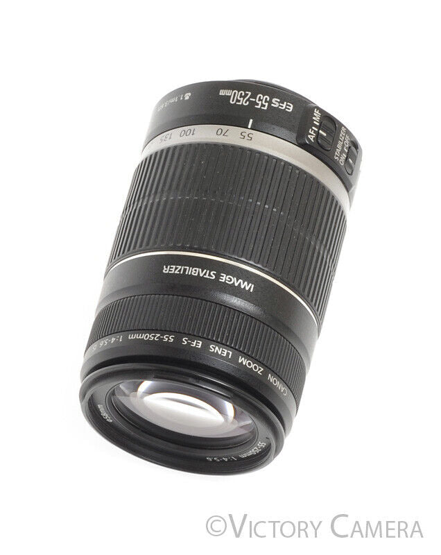 Canon EF-S 55-250mm f4-5.6 IS Telephoto Zoom Lens -Clean- - Victory Camera