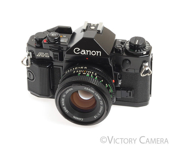 Canon A1 Vintage SLR 35mm Film Camera With F/1.8 50mm Prime Lens 