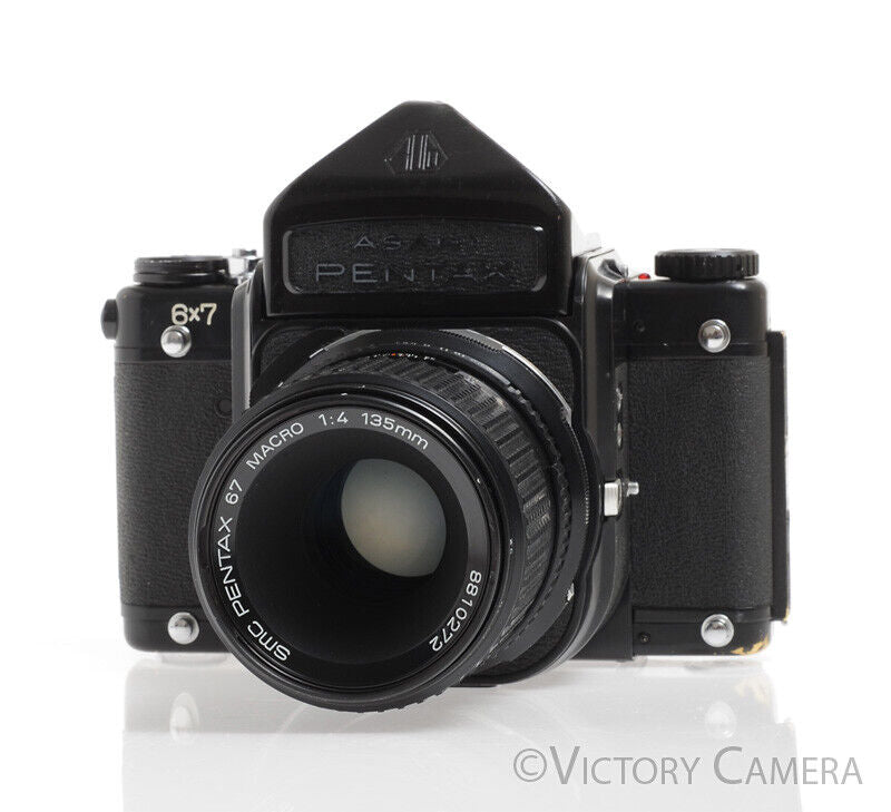 Pentax 6x7 67 Medium Format Camera w/ 135mm f4 Macro Lens -New Seals- - Victory Camera