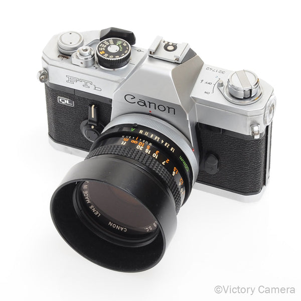 Canon FTb QL Chrome 35mm SLR Camera w/ 50mm f1.8 Lens [EXC]