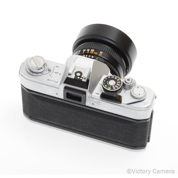 Canon FTb QL Chrome 35mm SLR Camera w/ 50mm f1.8 Lens [EXC]