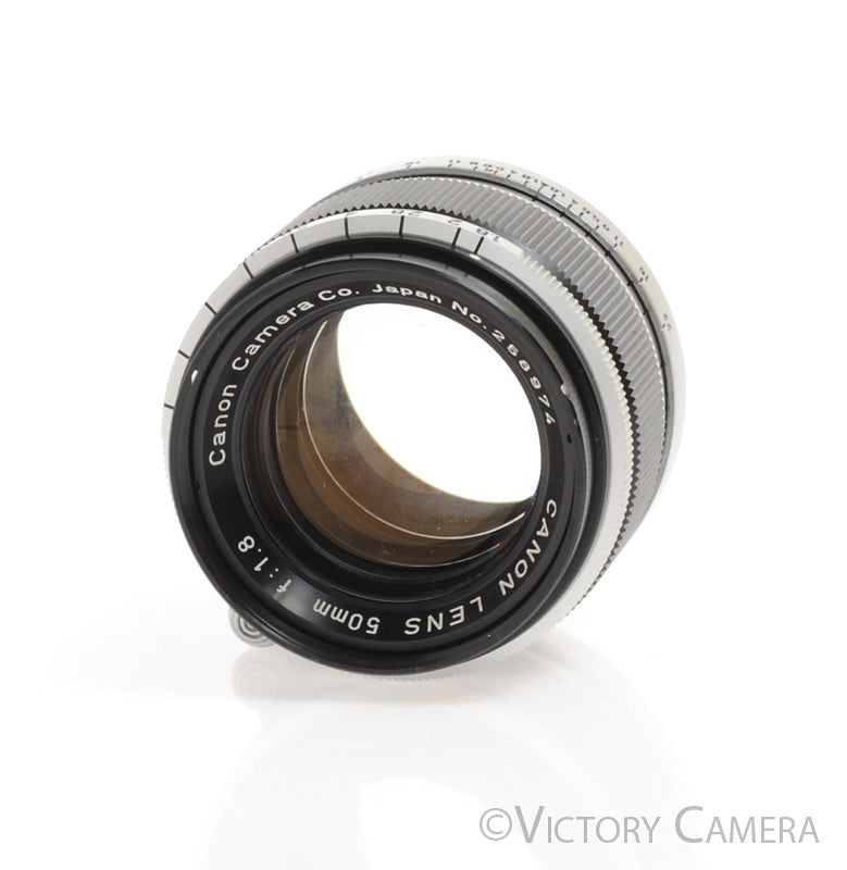 Canon 50mm f1.8 LTM L39 Screw Mount Lens -DAG CLA, Light Haze-