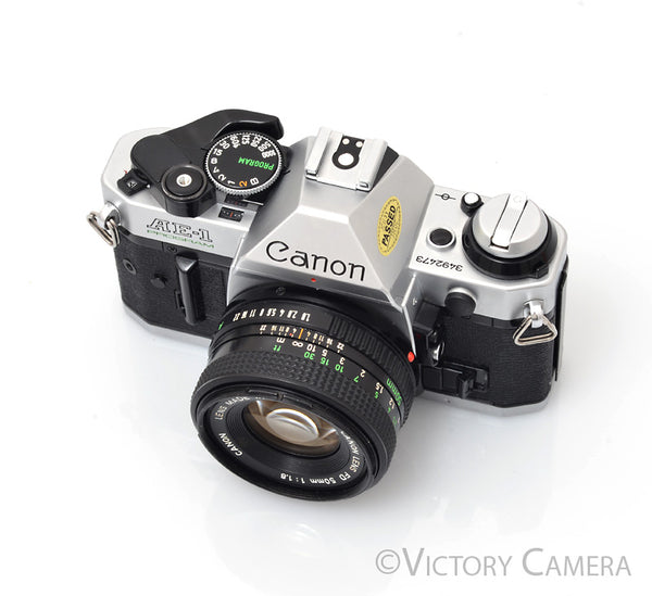 Canon AE-1 Program Chrome 35mm Film SLR Camera 50mm f1.8 Lens [EXC-]