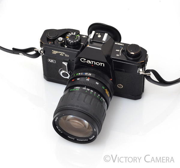 Canon FTb QL Black 35mm Film Camera w/ 28-80mm Zoom Lens [EXC]