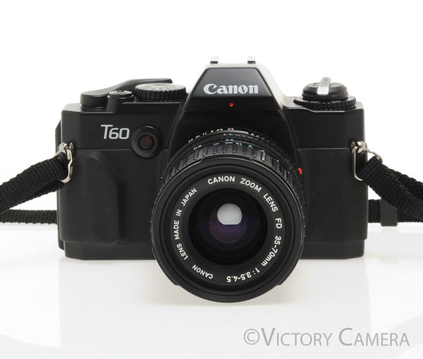 Cann T60 Black 35mm Film Camera w/ 35-70mm Zoom Lens -Good Seals- [EXC