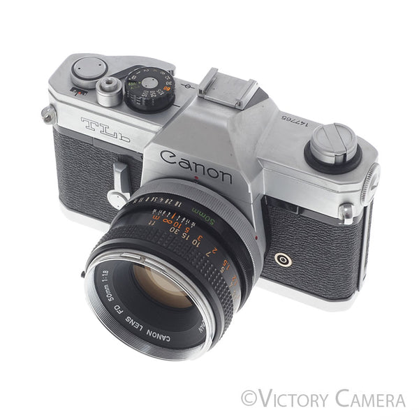 Canon TLb Chrome 35mm Film Camera w/ 50mm f1.8 Lens [EXC-]