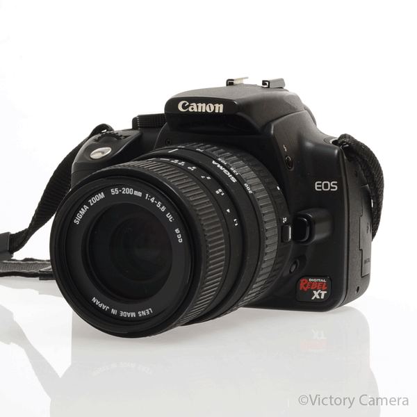Canon Rebel XT 35mm Film Camera w/ 55-200mm AF Zoom Lens [EXC]