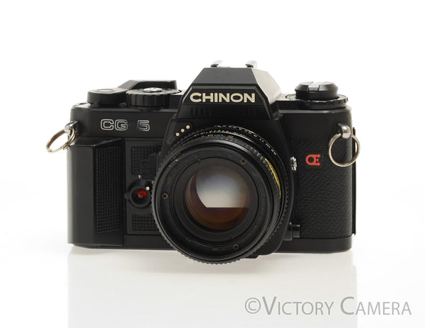 Cg Chinon Film Camera Chinon CG-5 Black 35mm Film Camera W/ 55mm