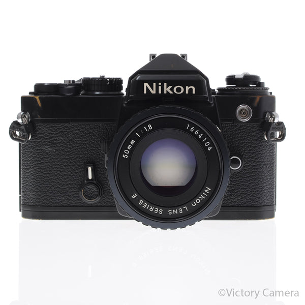 Nikon FE Black 35mm Film Camera with 50mm f1.8 AI-S Lens [EXC]
