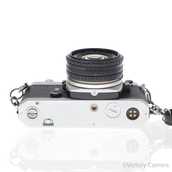 Nikon FM Chrome 35mm Film Camera w/ 50mm f1.8 AI-s Lens [EXC]