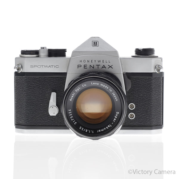 Pentax Spotmatic Chrome 35mm Camera w/ 55mm f1.8 Lens -No Meter- [EXC]