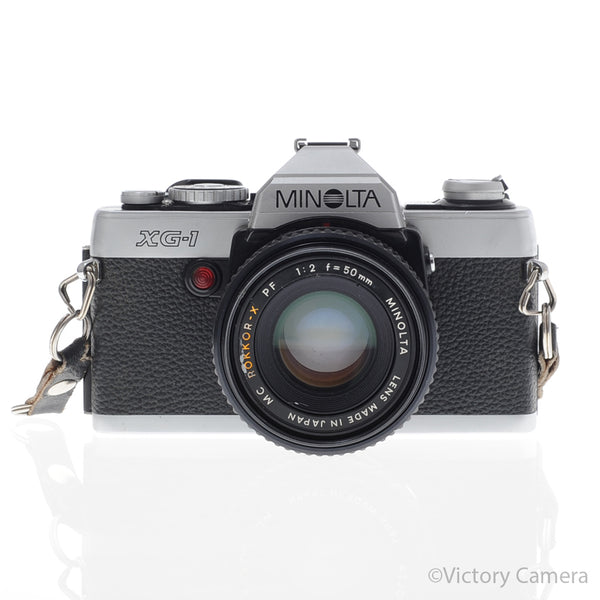 Minolta XG-1 XG1 Chrome 35mm Camera w/ 50mm f2 Prime Lens [EXC]