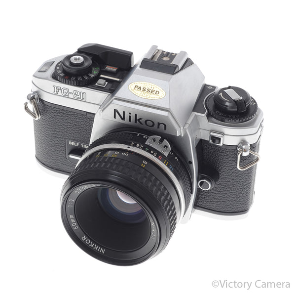 Nikon FG-20 FG20 35mm Camera w/ 50mm f2 AI Prime Lens [EXC]