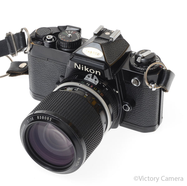 Nikon FE Black 35mm Film Camera with 43-86mm F3.5 Zoom Lens [GOOD]