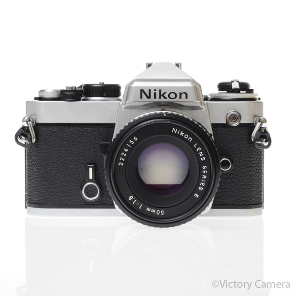 Nikon FE Chrome 35mm Film Camera 50mm f1.8 AI-S Lens [EXC-]
