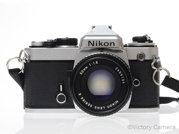 Nikon FE Chrome 35mm Film Camera 50mm f1.8 AI-S Lens [EXC]