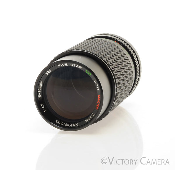 Tou/Five Star 75-200mm f4.5 Macro Telephoto Zoom Lens for Canon FD [EX
