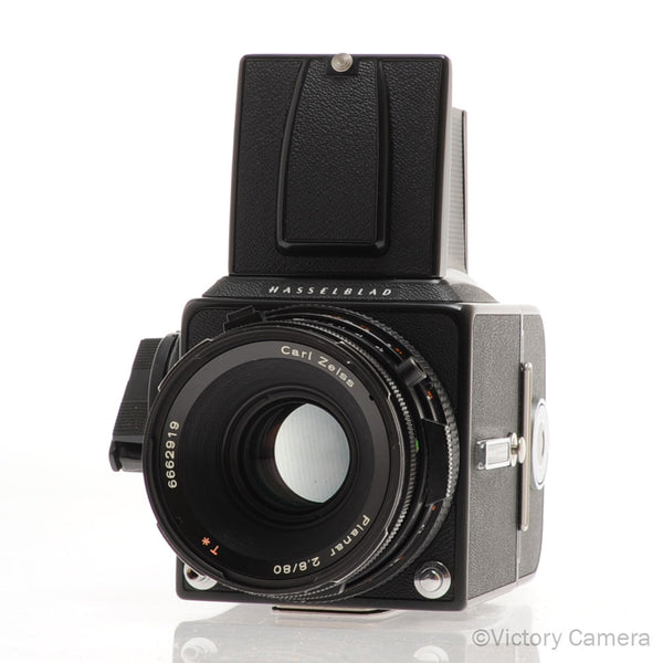 【OH済み】Hasselblad 500C/M 80mm CF T* Hasselblad 500c/m 500cm Black Camera 80mm T* CF Lens A12 WLF [EXC]