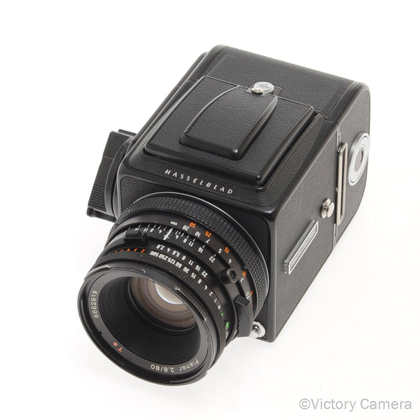 Hasselblad 500c/m 500cm Black Camera 80mm T* CF Lens A12 WLF [EXC]