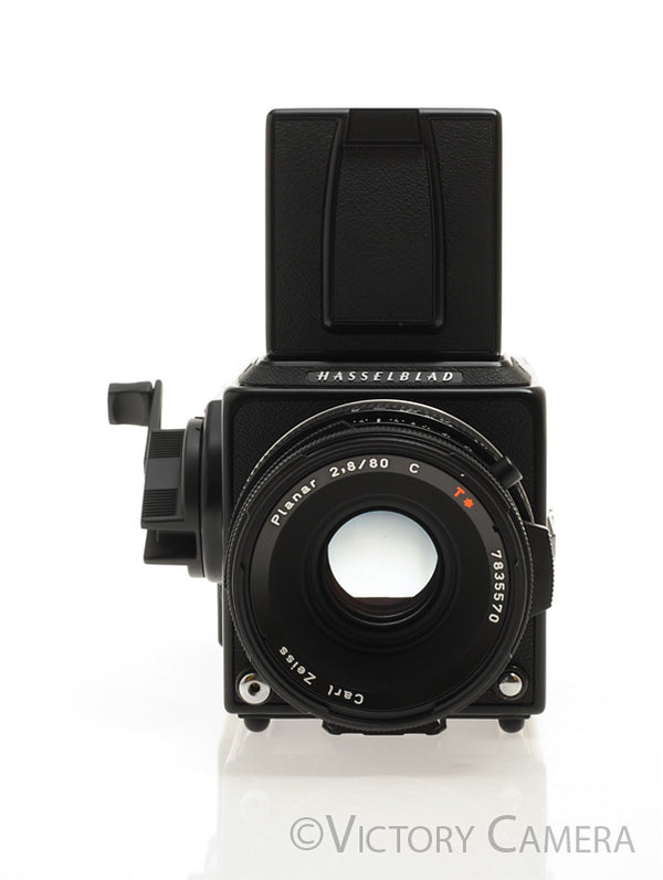 Hasselblad 501c Black Camera w/ 80mm f2.8 C T* Lens A12 Back WLF [EXC+