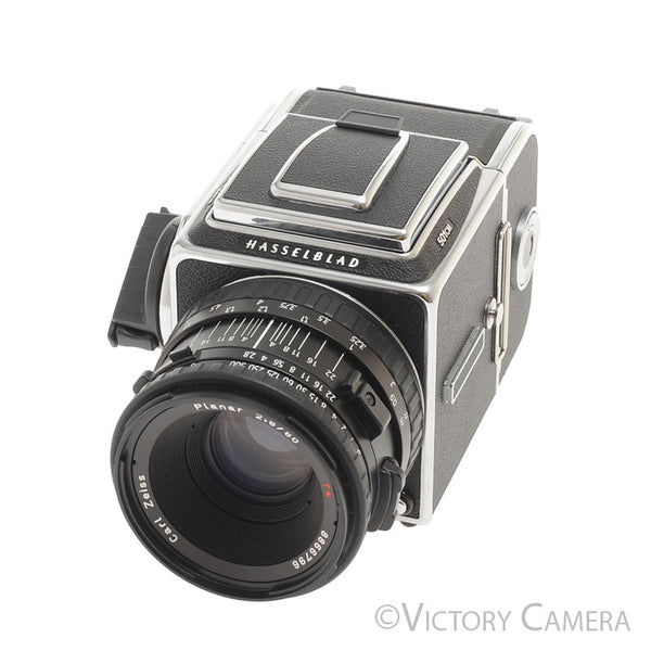 Hasselblad 501cm Chrome Camera w/ 80mm f2.8 C T* Lens A12 Back WLF [EX
