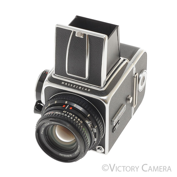 ジャンク品のHASSELBLAD 500C + A12 Hasselblad 500c Chrome 80mm T* Lens A12 WLF [EXC+]