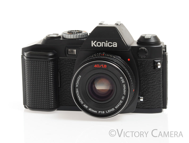 Konica FS-1 Black 35mm Film Camera w/ 40mm f1.8 Prime Lens -Clean-