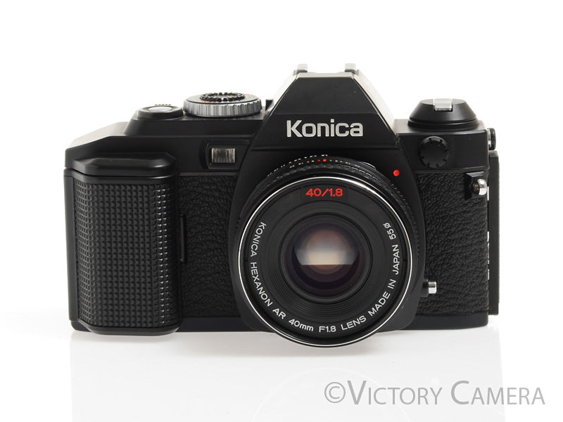 Konica FS-1 Black 35mm Film Camera w/ 40mm f1.8 Prime Lens -Clean-