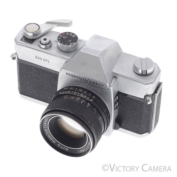 Mamiya 500 DTL Chrome 35mm SLR Camera w/ 55mm f1.8 Lens -No Meter- [EX