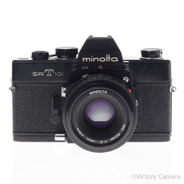 Minolta SRT101 SRT 101 Black 35mm Camera w/ 50mm f2 Lens [EXC]