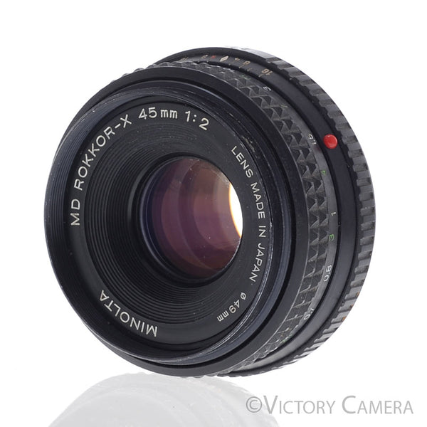 Minolta MD Rokkor-X 45mm f2 Manual Focus Pancake Prime Lens [EXC]