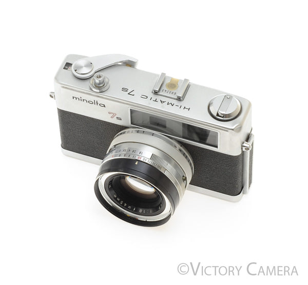【待望★】 Minolta Hi-Matic f1.8 45mm Rokkor with Camera Rangefinder 7s フィルムカメラ