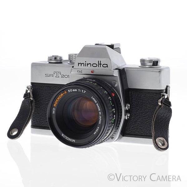 MINOLTA カメラ　一式 Minolta SRT 201 SRT201 Chrome 35mm Camera w/ 50mm f1.7 Lens [EXC-]