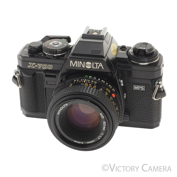 Minolta X-700 X700 Black 35mm SLR Film Camera w/ 50mm f1.7 Lens [EXC]
