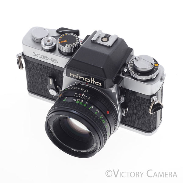Minolta XE 一眼レフカメラ Minolta XE-5 XE5 Chrome 35mm Camera w/ 50mm f1.7 Lens [EXC+]