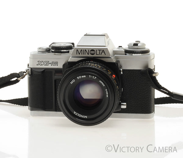 Minolta XG-M Chrome SLR Film Camera w/ 50mm f1.7 Lens -New Seals- [EXC