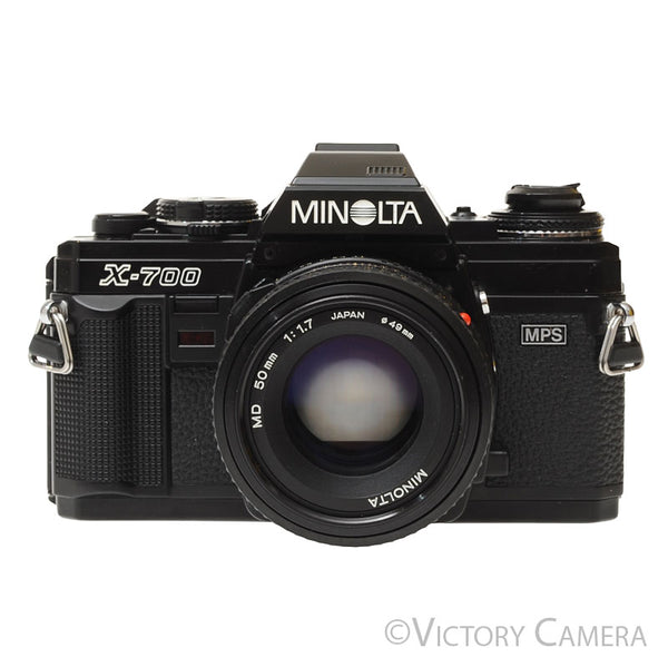 Minolta X-700 X700 Black 35mm SLR Film Camera w/ 50mm f1.7 Lens [EXC+]