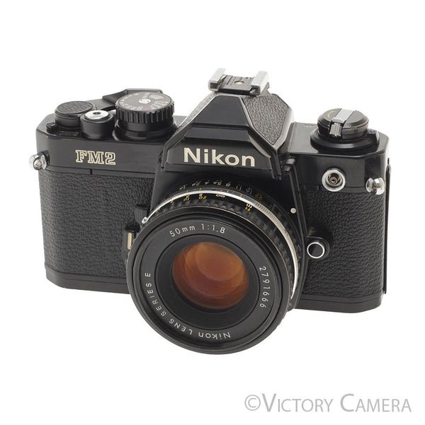 Nikon FM2-N FM2N 35mm Black Film SLR w Nikon 50mm f1.8 Series E Lens [