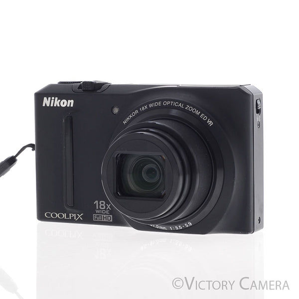 Nikon CoolPix S9100 Black 12.1Mp Digital Point & Shoot Camera [EXC+]