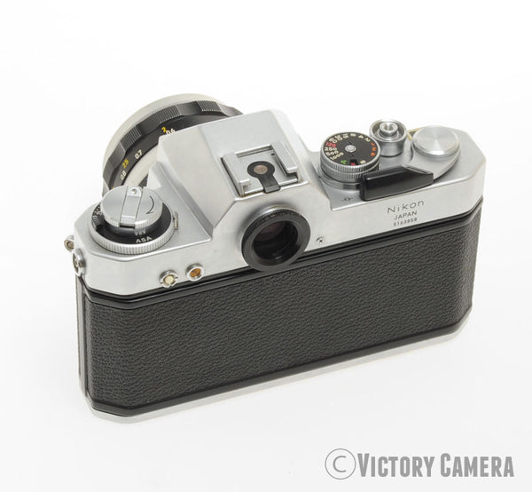 Nikon Nikkormat EL Chrome 35mm Camera w/ 50mm f2 Lens -New Seals- [EXC