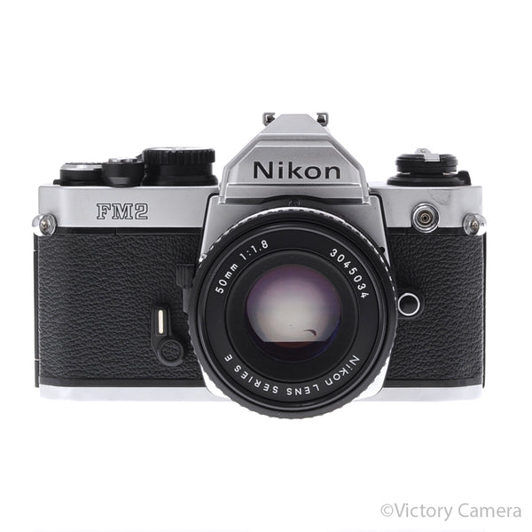 Nikon FM2 35mm Chrome Film SLR w Nikon 50mm f1.8 AI-S Lens [EXC+]