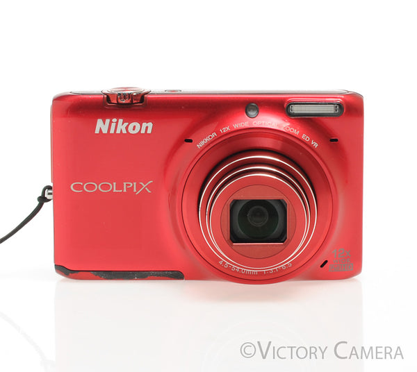 Nikon Coolpix S6500 16MP 12X Zoom Digitalkamera Komplett Schwarz/Rot/Orange