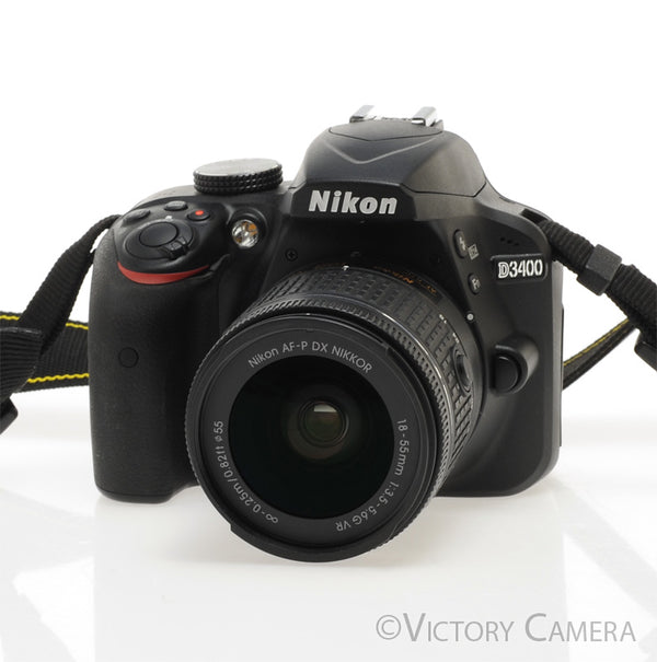 Nikon D3400 Digital SLR Camera Body 24.2mp w/ 18-55mm Lens ~500 Shots