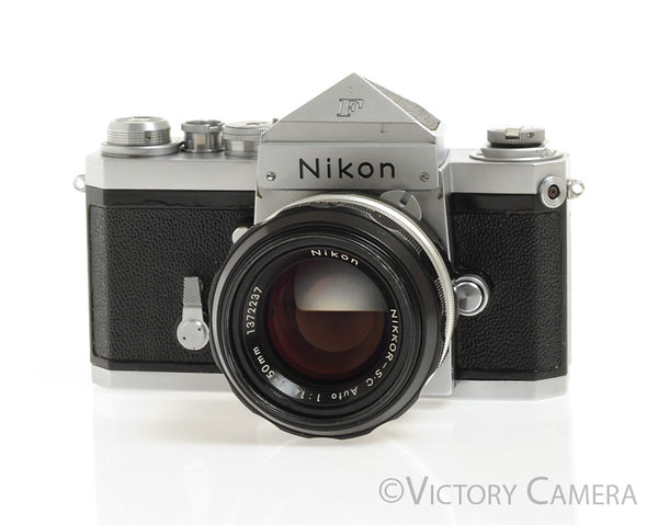 Nikon F Early 1960/61 64xxx w/ 50mm f1.4 Lens, Eye Level Finder -Good