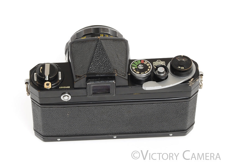 Nikon F Black Camera Body w/ Photomic Prism &amp; 50mm f2 Lens -Nice, Good Seals- - Victory Camera