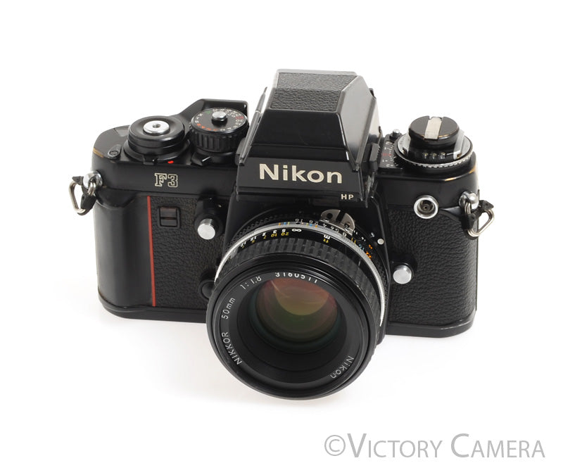 Nikon F3 HP F3HP 35mm Film Camera w/ Nikkor 50mm f1.8 AI-S -Clean, New Seals-