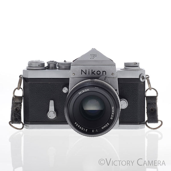 Nikon F Chrome 35mm Camera + 50mm f2 Lens Eye Level Finder [GOOD]