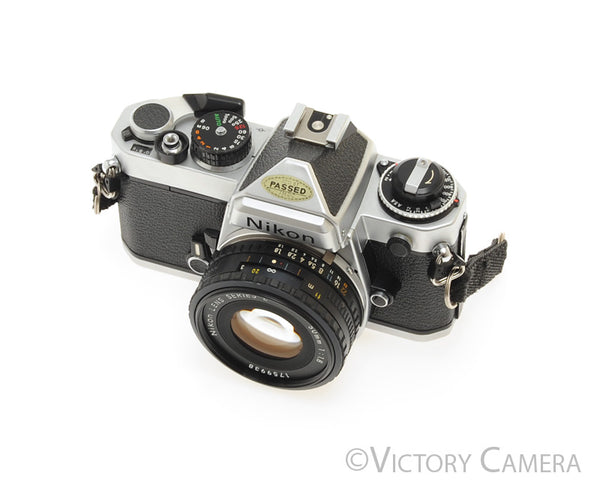 Nikon FE Chrome 35mm Film Camera 50mm F1.8 Lens [EXC+]